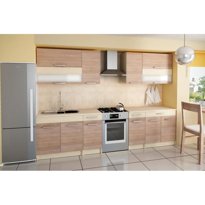 Cuisine complète de 2m60 ELISE couleur bois Achat / Vente cuisine