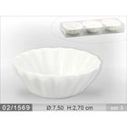 RAMEQUIN - RAVIER - VERRINE - MISE EN BOUCHE - COQUILLE Mini Moule à Flan par 3 en porcelaine de 75 mm