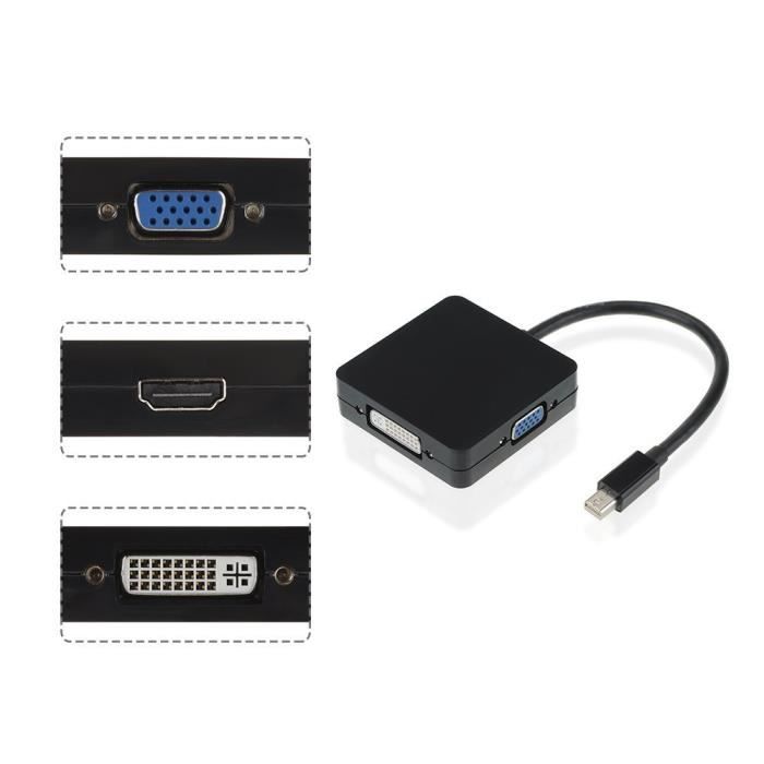 Century® 3 en 1 Mini DisplayPort Thunderbolt vers HDMI/ DVI/ VGA
