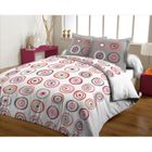 PARURE DE COUETTE CASATXU Housse 220x240cm + 2 Taies CERCLES FRAMBOI