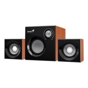 GENIUS Haut parleurs HP SP HF 160 - USB - 8 Watts - Marron - PC / Mac / Smartphone / Tablette / Lecteur MP3 et CD