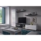  ADHARA Séjour TV 240cm Blanc brillant et gris