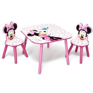MINNIE -Table enfant et 2 chaises enfant en bois