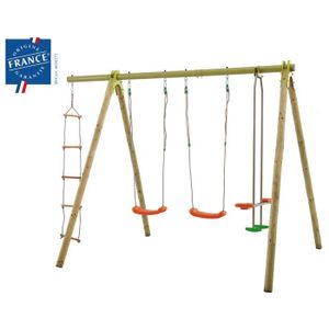 BALANCOIRE / PORTIQUE en bois - AMCA 4 agr?s (5 enfants)