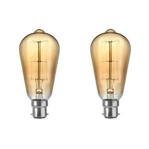SYLVANIA Lot de 2 ampoules Edison Vintage S64 B22 60 W ? incandescence