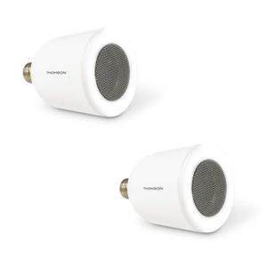 THOMSON Lot de 2 ampoules LED connectées E27 5 W équivalent ? 50W avec enceinte bluetooth