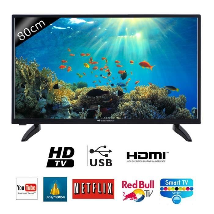 CONTINENTAL EDISON 32S0116B3 Smart TV LED HD 80cm téléviseur led