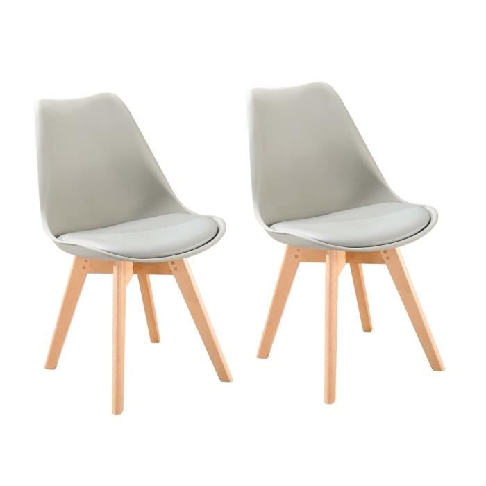 bjorn lot de 2 chaises scandinaves de salle a mang
