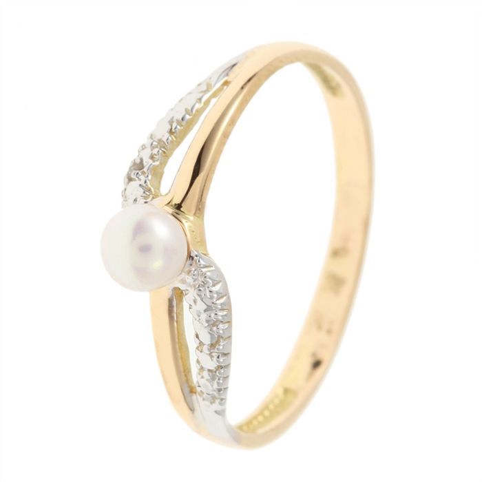 LAURA BIJOUX Bague Femme. Bague en or jaune et blanc 7501000 ornÃ©e d ...