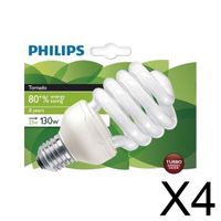 PHILIPS Tornado, 4 Ampoules fluo-compacte 23W E27 PHILIPS Tornado, 4 Ampoules fluo-compacte 23W E27