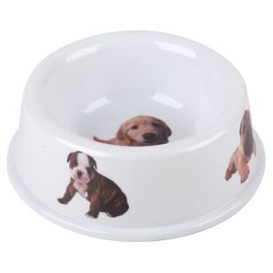Gamelle ronde ? 19 cm - Blanc - Pour chien