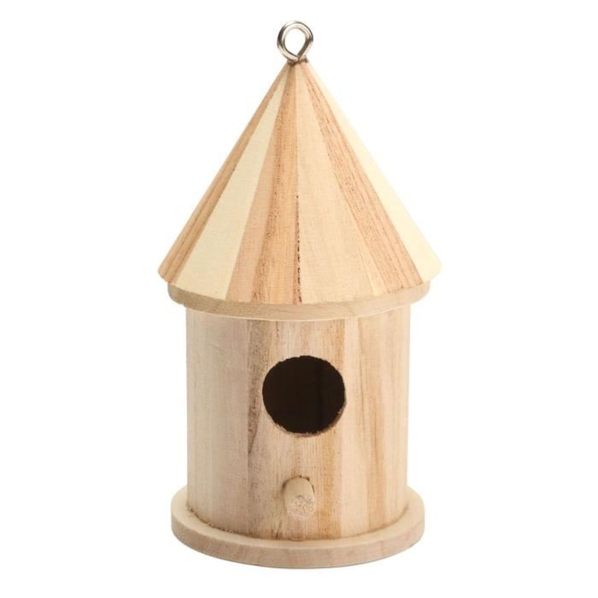 Nichoir En Bois Naturel Pour Oiseaux – 20x20x20 Cm – Avec Perchoir Et Support – Pour Jardin, Terrasse, Perruches, Colibris