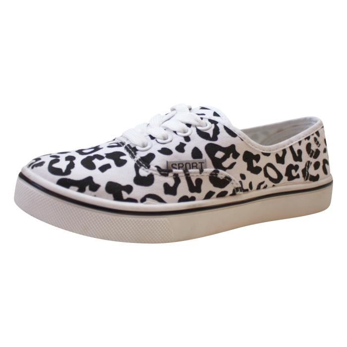 basket blanche leopard