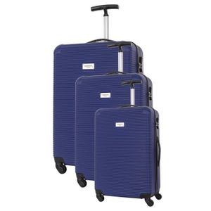 TORRENTE Set de 3 Valises Rigide ABS 4 Roues Monobranche S-M-L AVARO Bleu