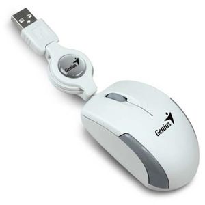 GENIUS Souris Micro Traveler- Filaire - 3 boutons - Optique - 1200 dpi - Blanc - PC / Mac