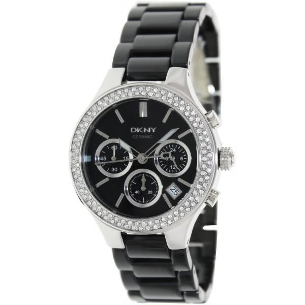 Montre Femme DKNY Argentée - Cadran Rectangulaire Blanc, Quartz, étanche 30m - Occasion