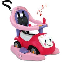 PORTEUR-POUSSEUR-DRAISIENNE-TRICYCLE Maestro II Balade électronique Rose Smoby