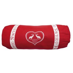SOLEIL D'OCRE Coussin polochon Sweet Home 20x50 cm rouge et blanc