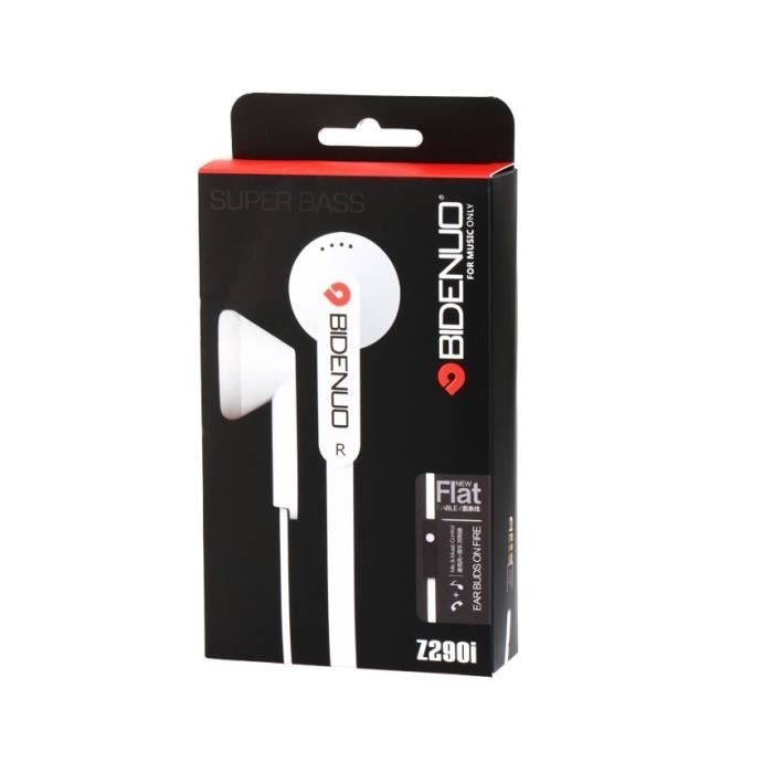 Bidenuo Z290i 3.5mm casque intra auriculaire avec micro pour iPhone 5