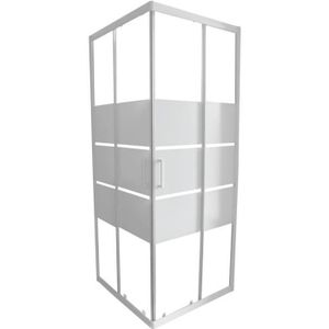 Paroi de douche acc?s d'angle coulissant Missi 4mm 70cm blanc