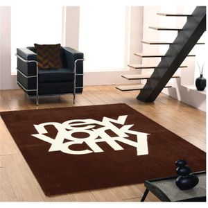 TAPIS - DESSOUS DE TAPIS Tapis NEW YORK CITY 120x170cm choco & blanc