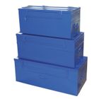  Lot de 3 malles cadenassables en métal bleu