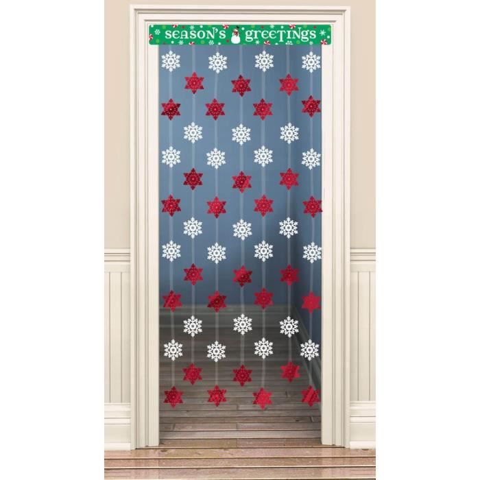 rideau de porte flocon de neige d&eacute;coration de noel Achat / Vente