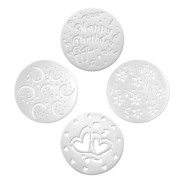 Lot De 5 Pochoirs à Gâteau - Plastique Transparent - Décoration Pâtisserie