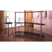 Meuble de Bar - verre trempé noir 138 x 39 x 110 Meuble de Bar - verre trempé noir 138 x 39 x 110