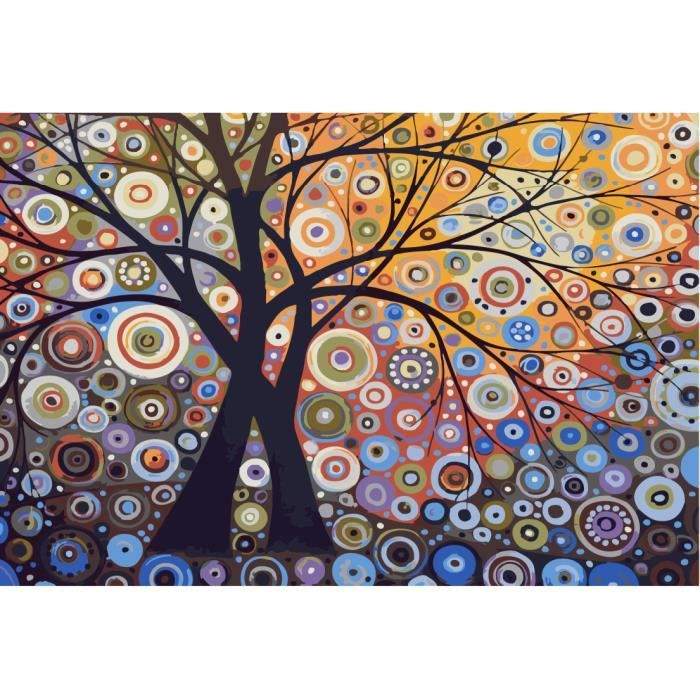 De "Arbre Multicolore" Toile Peinture &Agrave; L'huile Num&eacute;rique Peinture