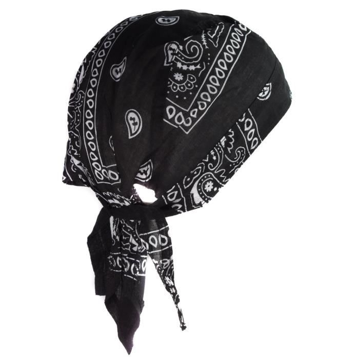 Bandeau Bandana Noir Avec Nœud Pour Femmes Et Filles - Tissu Cachemire Doux, élastique, Pour Cheveux Longs Ou Courts