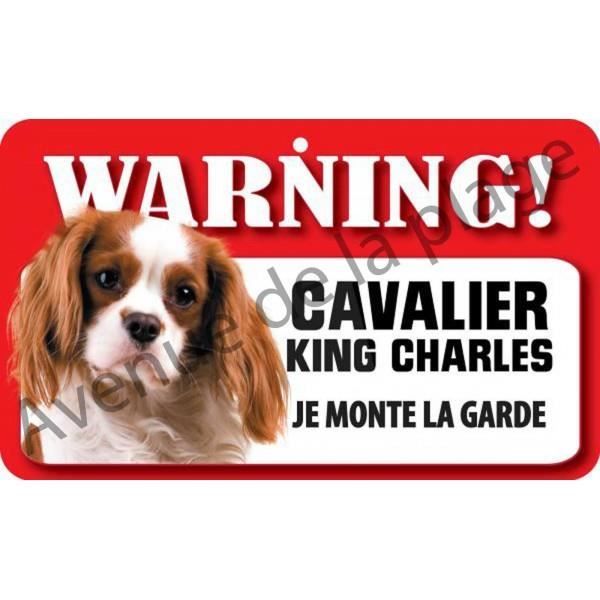 Plaque Attention au chien - Cavalier King Charles - Achat Plaque Attention au chien - Cavalier King Charles - Achat