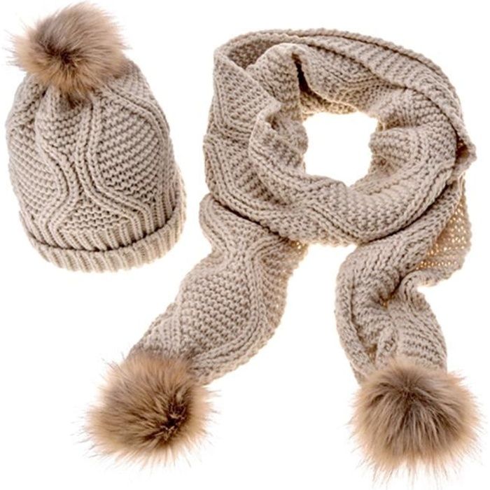 ECHARPE , FOULARD Ensemble Femme Écharpe Châle Foulard et Bonnet Tri