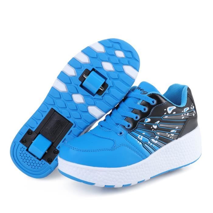 Chaussures à Roulettes Amovibles Pour Enfants - Taille 34 EU, Rose/blanc - 4 Roues, Transformables En Chaussures De Sport
