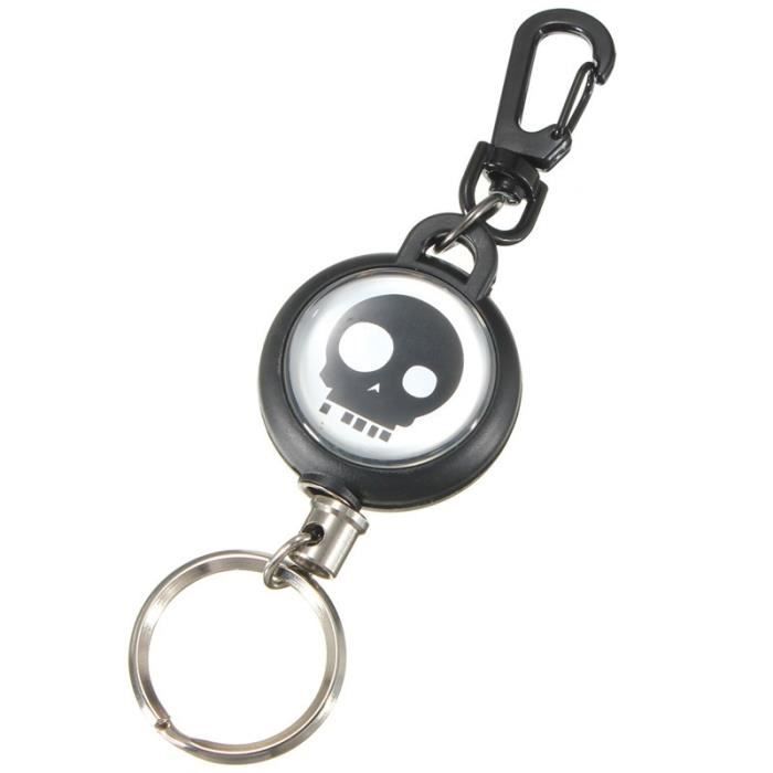 Lot De 2 Porte-clés Rétractables - Cordon Acier Extensible 60 Cm, Pour Badge, Cartes, Clés