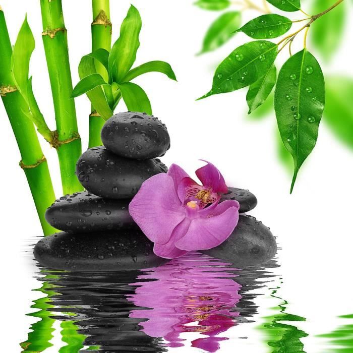 Stickers muraux déco Galets bambous zen réf 11024 Dimensions