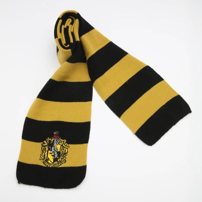 Echarpe maison Poufsouffle Jaune Rouge Laine Coton Achat / Vente echarpe foulard