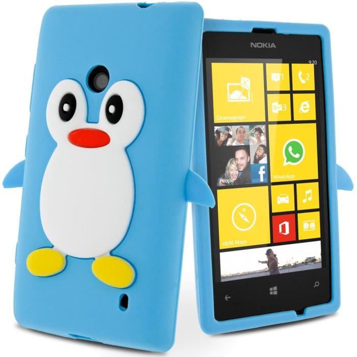 Coque Pingouin Silicone Nokia Lumia 520/525 Bleu Achat / Vente Coque