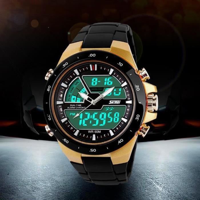 SHARPHY® Superbe Montre Homme de Marque Sport LED Numérique Analogique