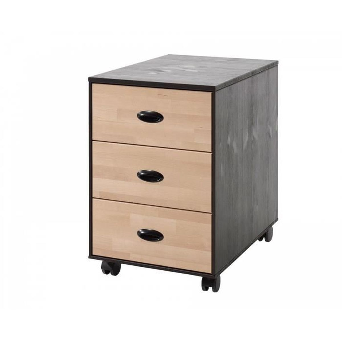 Caisson Bureau 3 Tiroirs Avec Roulettes - Meuble Rangement + Support Imprimante - Blanc - Organisez Votre Espace Travail