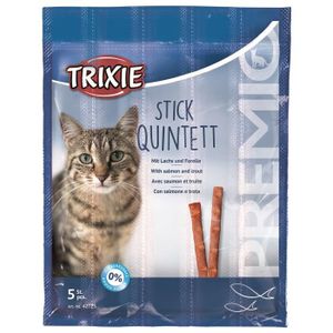 TRIXIE PREMIO Quadro-Sticks saumon/truite 4 × 5 g pour chat