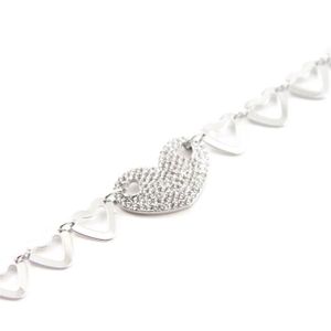 BRACELET , GOURMETTE Joli Bracelet Femme SWAROVSKI Argent Coeur 677. \u2039\u203a
