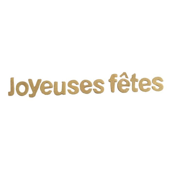 Décor Table Lettres Bois "Joyeuses Fêtes" Or Lettres en Bois