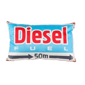 Coussin déco enfant velours Diesel 30 cm bleu et rouge