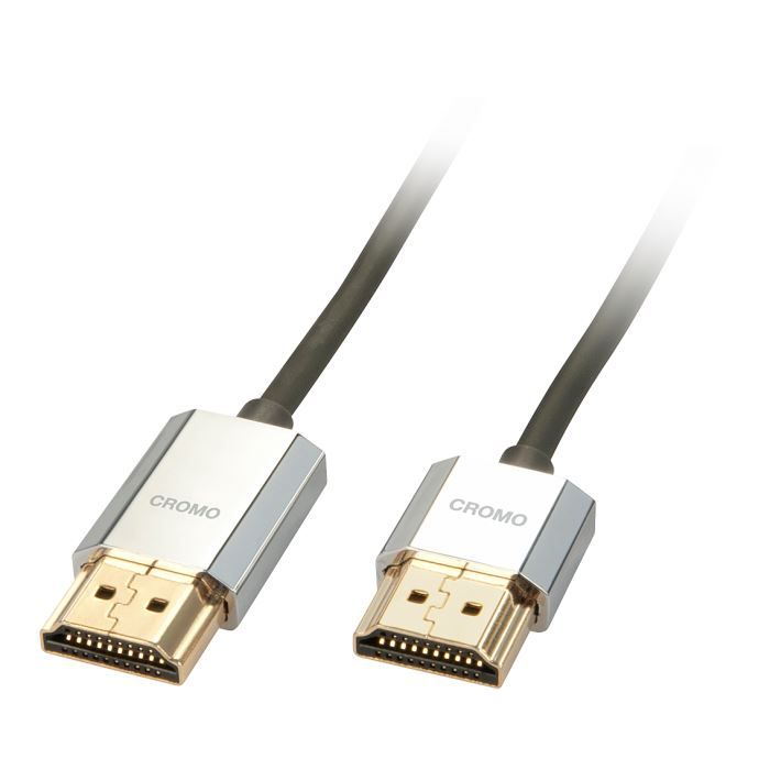HDMI® Slim, High Speed avec Ethernet CROMO®, type A/A, 2m HDMI