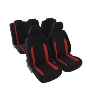 DBS Matias Jeu Complet de Housses Universelles en Polyester Noir et Rouge