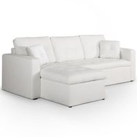 CANAPE - SOFA - BANQUETTE Canapé Angle convertible Blanc NEW TOLEDO