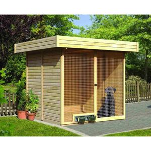 KARIBU Chenil 1 pour chien bois pin du nord 194x197x189cm