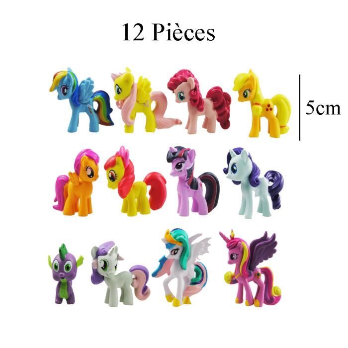 My Little Pony Nom Des Poney 5cm Lot de 12 Pièces My Little Pony Mon Petit Poney Figurine Jouet pour