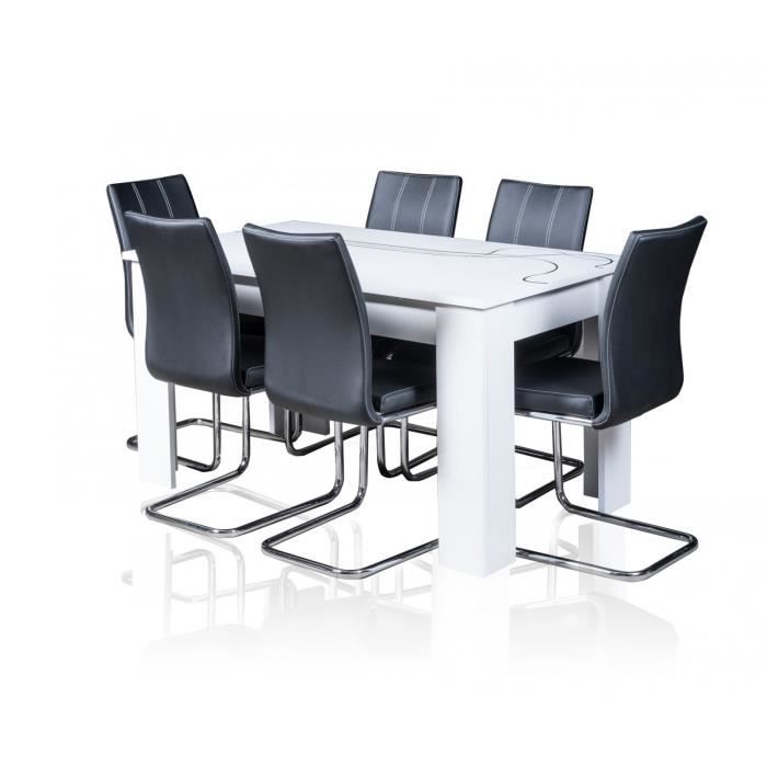 Table Extensible Chaises table extensible lino 6 chaises sidney noires achat Table Extensible Chaises table extensible lino 6 chaises sidney noires achat